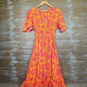 Anthropologie Abel the Label Damask Floral Maxi Dress Boho Western Womens S